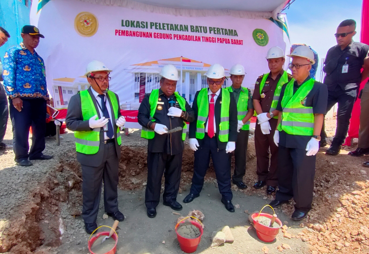Pembangunan Gedung Pengadilan Tinggi Papua Barat Resmi Dimulai, Jajaran MA Apresiasi Pj. Gubernur Ali Baham