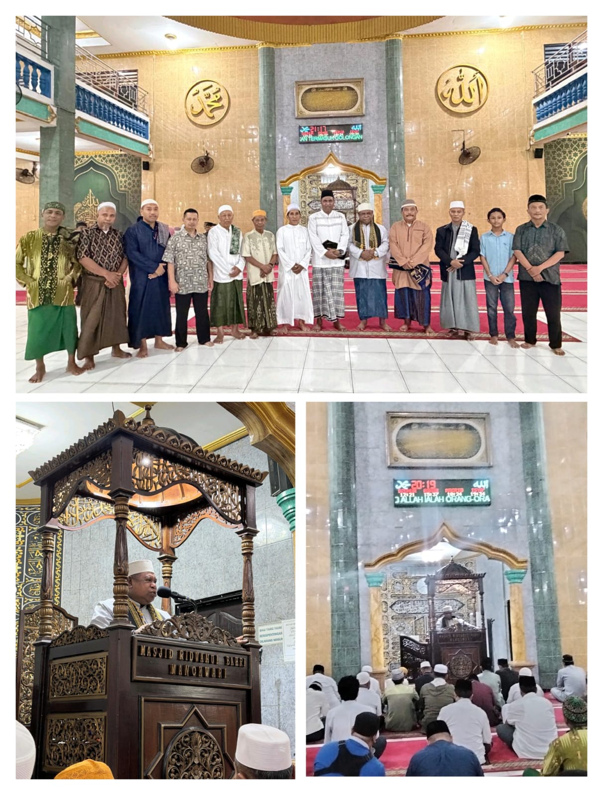 Wagub Lakotani Dan Sekda Ali Baham Ikut Sholat Tarawih Di Masjid Ridwanul Bahri