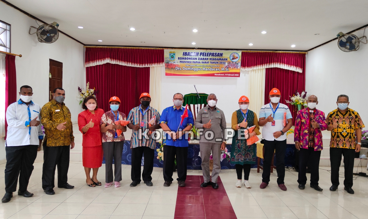 Gubernur Papua Barat Melepas Keberangkatan 55 Peserta Ziarah Keagamaan Tahun 2022