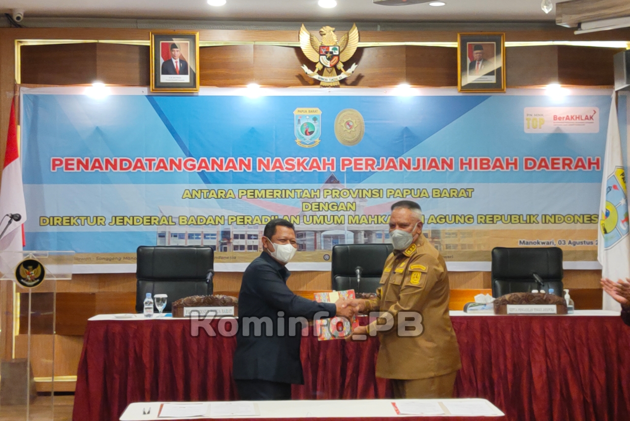 Pemprov dan Mahkamah Agung RI Tandatangani Naskah Perjanjian Hibah Daerah Lahan Pengadilan Tinggi Papua Barat