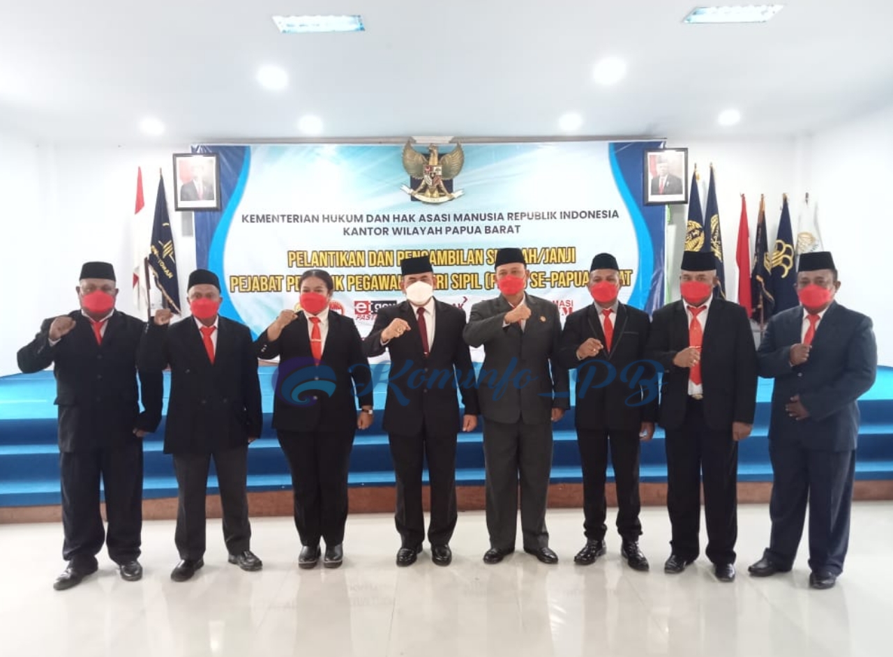 Kakanwil Kemenkumham Papua Barat Lantik 8 Pejabat PPNS, DiHarapkan Mengayomi Masyarakat