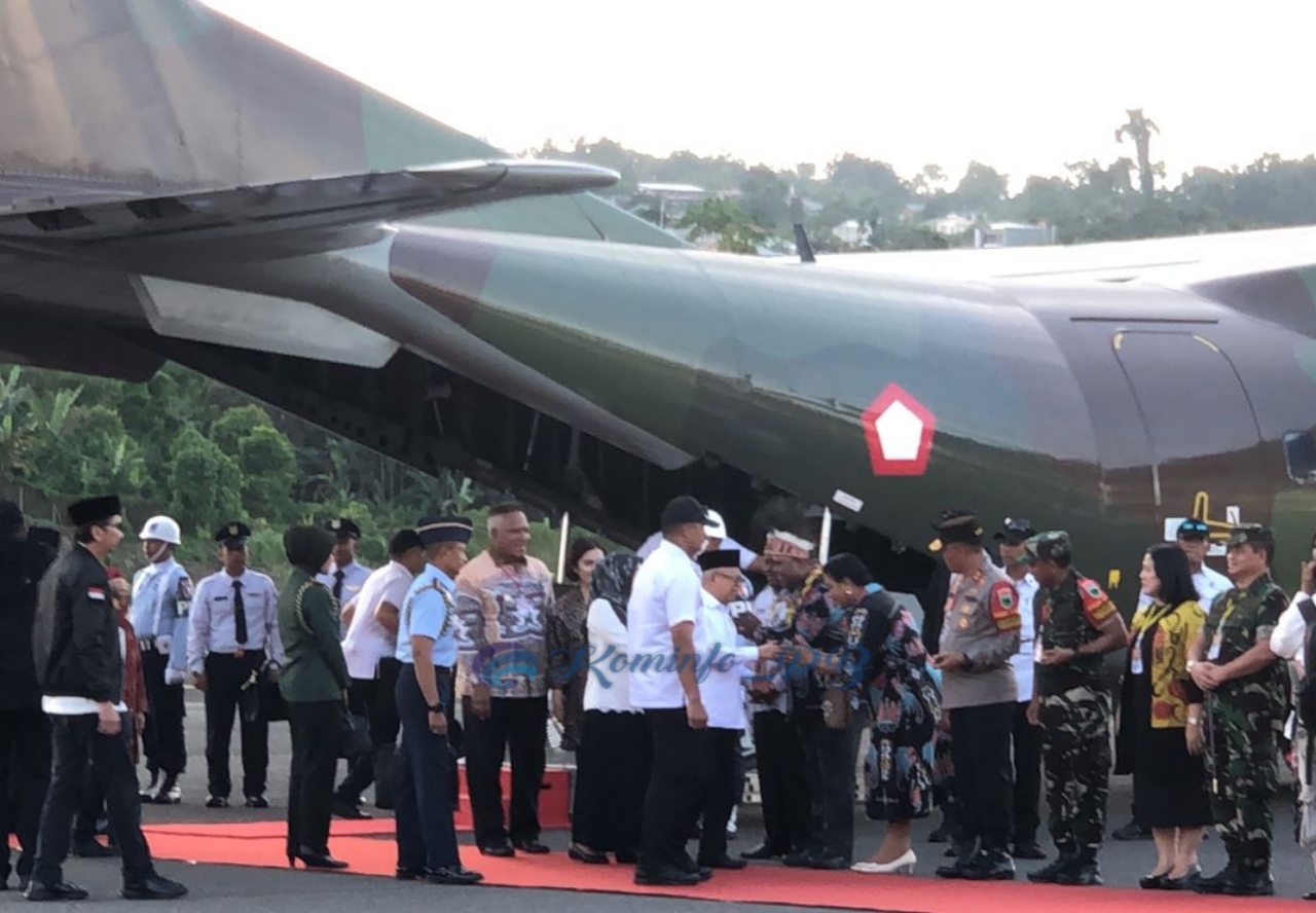 Wapres RI Tiba di Manokwari Didampingi Pj. Gubernur Waterpauw dan Ketua TP PKK Papua Barat