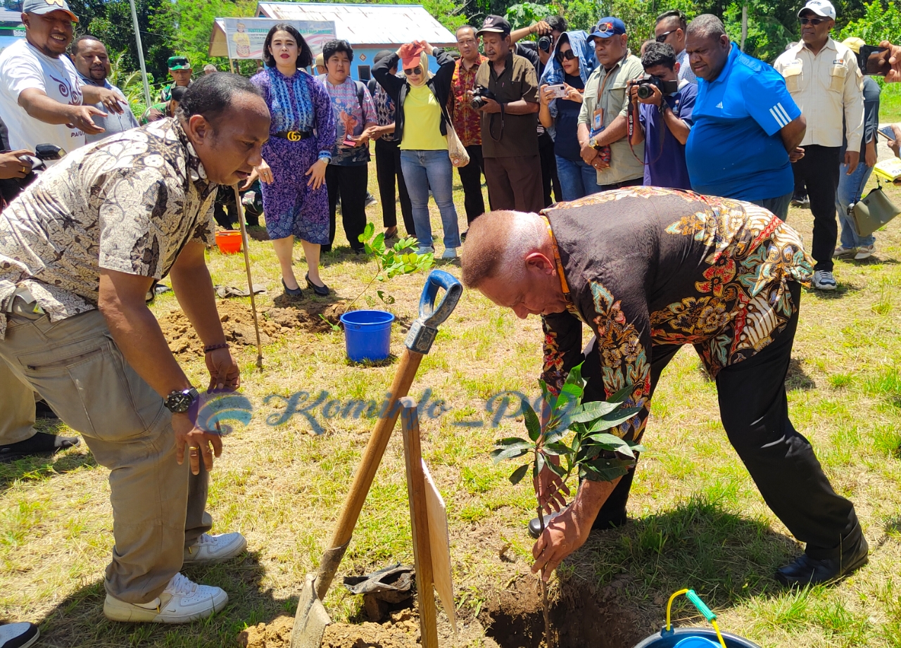 Pj. Gubernur Waterpauw Simbolis Tanam 1000 Bibit Tanaman Produktif Program Dinas Kehutanan Papua Barat