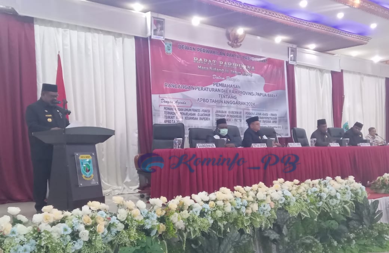 Pj. Gubernur Ali Baham Beri Jawaban Atas Tambahan Pemandangan Umum Fraksi DPR Papua Barat Terkait P3D Di Papua Barat Daya