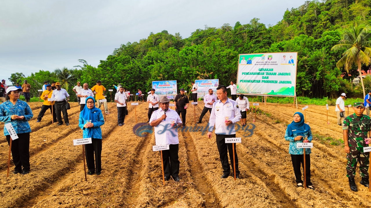 Kunker Perdana 2024, Pj. Gubernur Ali Baham Canangkan Penanaman 1 Hektar Lahan Jagung di Kaimana