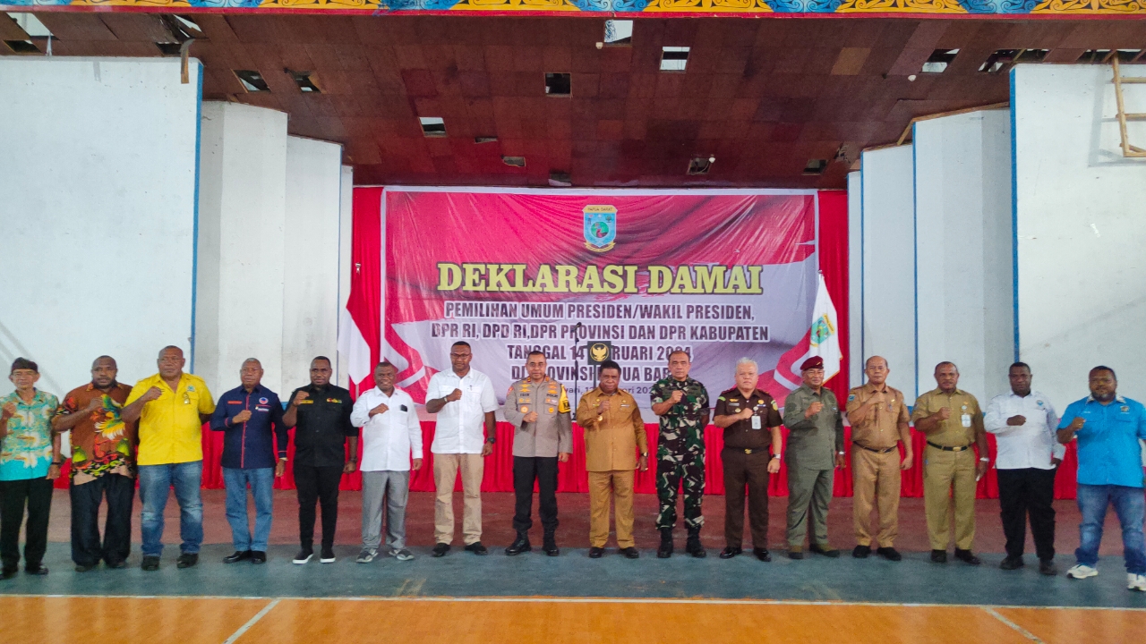 H-2 Pemilu 2024, Provinsi Papua Barat Sepakat dan Gaungkan Deklarasi Damai