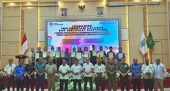Pj. Gubernur ABT Launching Layanan Sertifikat Elektronik BPN Papua Barat, Komitmen Dukung Tranformasi Digital Bidang Pertanahan