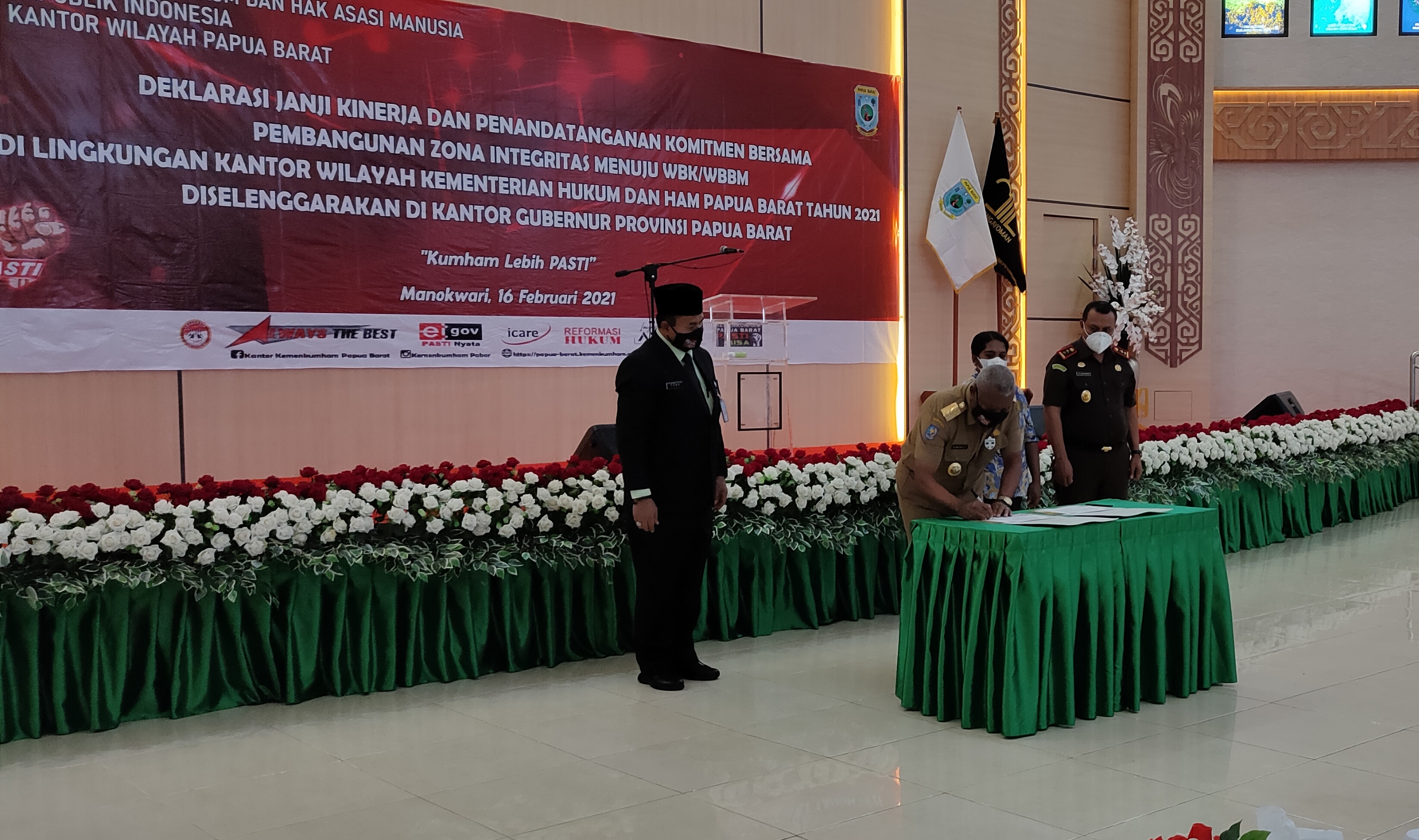 Hadiri Deklarasi Zona Integritas Kemenkumham PB, Gubernur : Budaya Integritas harus ditanamkan dalam diri