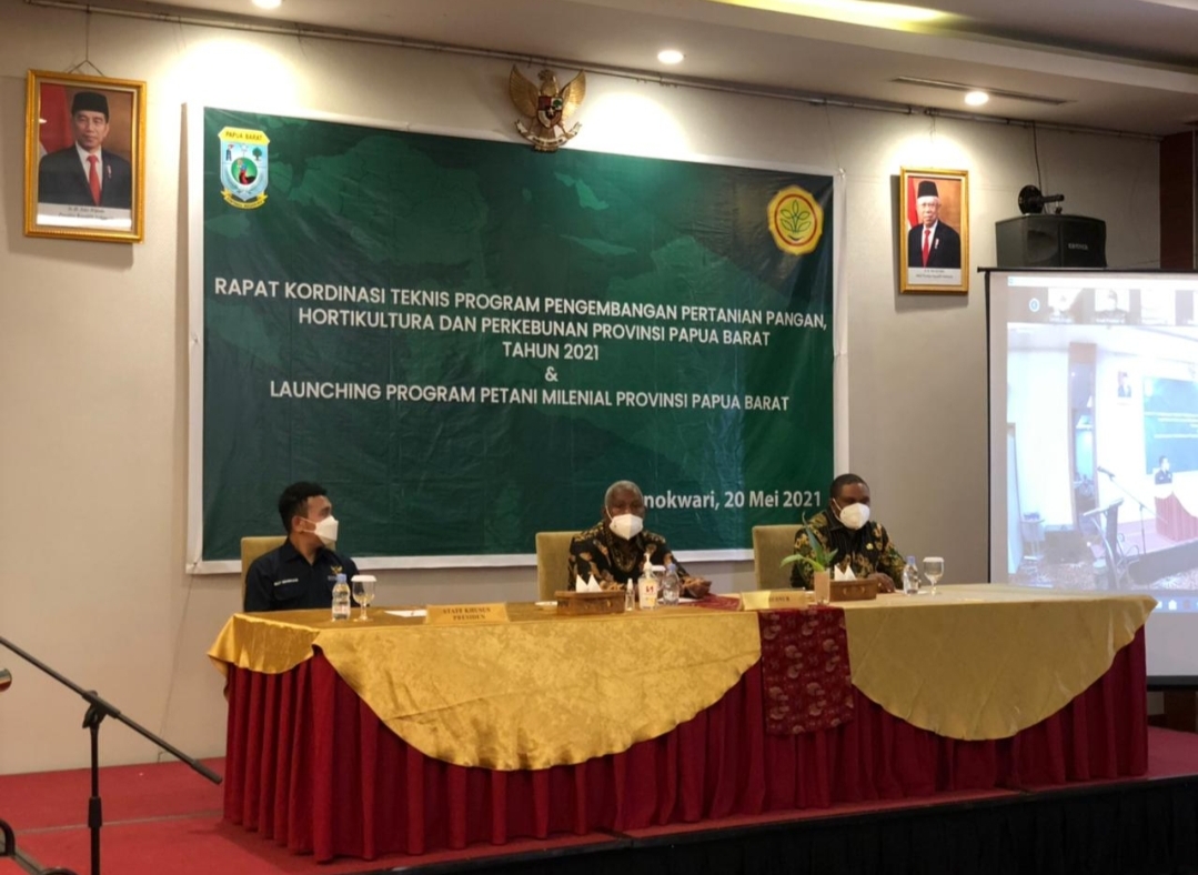 Gubernur Buka Rakornis Pencanangan Pembangunan Pertanian, Tanaman Pangan, Holtikultura dan Perkebunan Papua Barat 2021